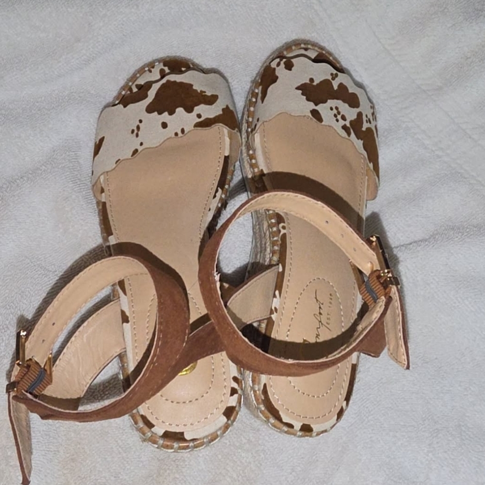 Cato Brown and Cream Espadrille Sandals - Size 6 - NWOT - Picture 2 of 3